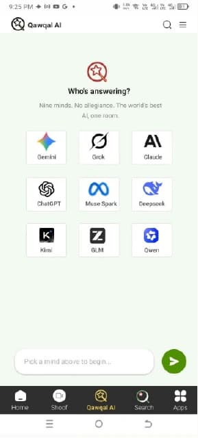 Qawqal AI interface