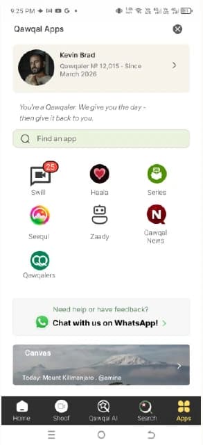 Qawqal miniapps home