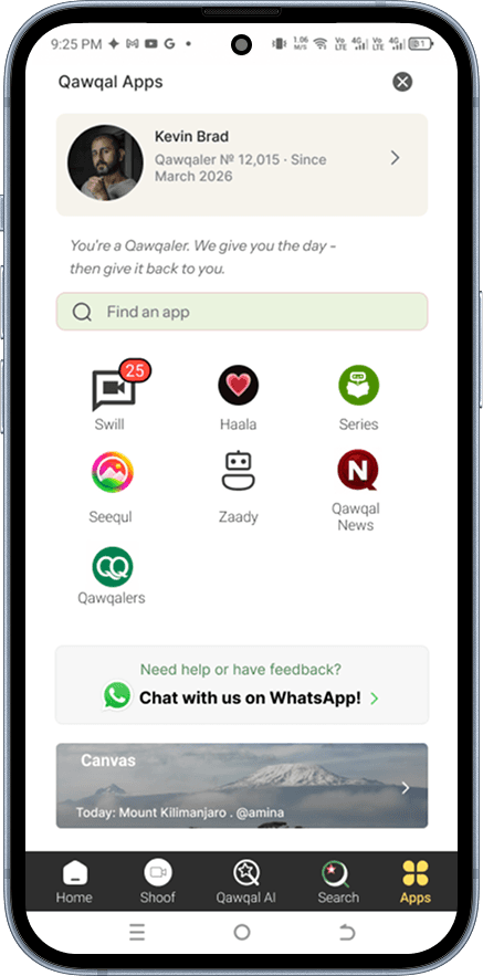 Qawqal miniapps home